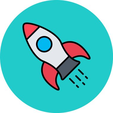 roket ikonu vektör illüstrasyonu