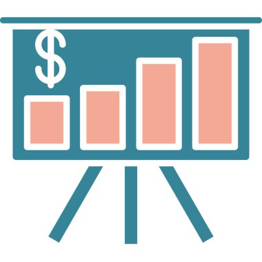 iş grafiği düz vektör simgesi