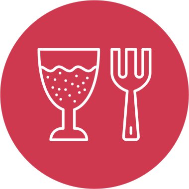 Kırmızı kurdeleli bir bardak şarabın vektör çizimi