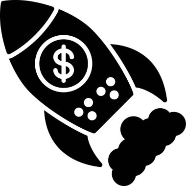 Roket ikonu. düz tasarım biçimi