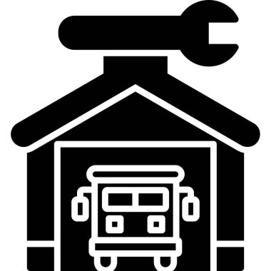 Otobüs simgesi. vektör illüstrasyonu