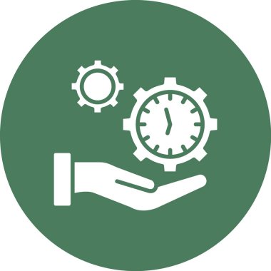 Zaman yönetimi vektör simgesi. düz simge