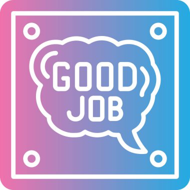 iyi iş metin etiketi, basit vektör illüstrasyonu