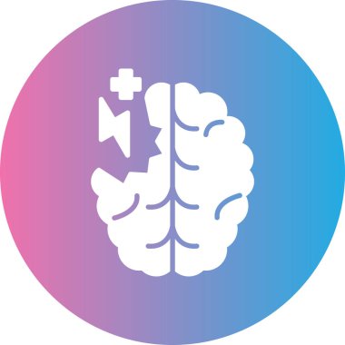 İnsan beyin simgesinin vektör illüstrasyonu