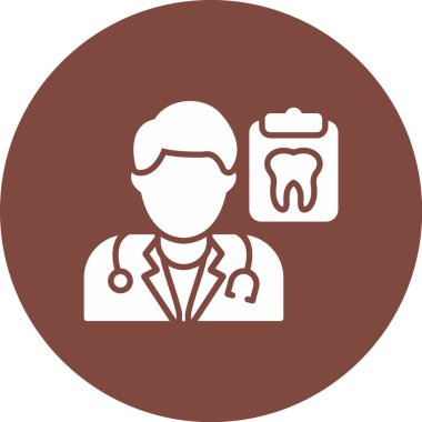 dişçi ve hasta vektör simgesi