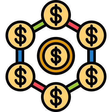Dolar. Web simgesi basit illüstrasyon