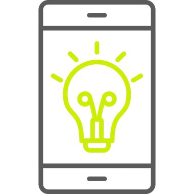 akıllı telefon ampul simgesi, vektör illüstrasyon tasarımı