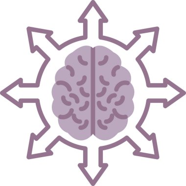 Beyin simgesi, vektör illüstrasyonu