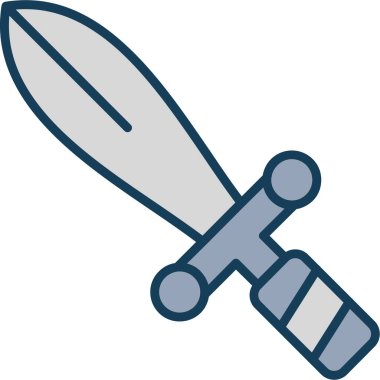 Kılıç ağı simgesi, basit vektör illüstrasyonu