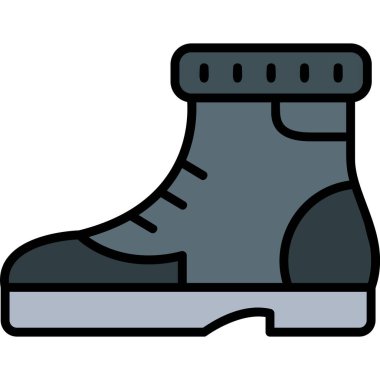 Kış botu. Web simgesi vektör illüstrasyonu