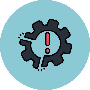 Beyaz arkaplan vektör illüstrasyonunda izole edilmiş düz biçim alarm hata simgesi