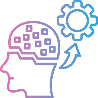 beyin ikonu vektör illüstrasyonu