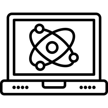 Bilgisayar simgesi. Web için dizüstü bilgisayar vektör sembolünün özet çizimi