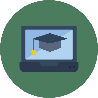 çevrimiçi öğrenme düz simgeleri