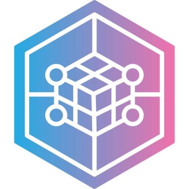 blockchain ikon vektör illüstrasyonu