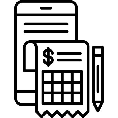 Hesap makinesi vektör illüstrasyon tasarımı ile fatura parası