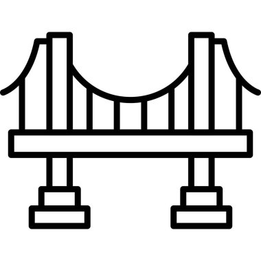 Köprü simgesi. Beyaz arkaplanda izole edilmiş web tasarımı için özet köprü vektör simgesi