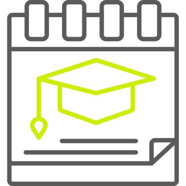 Mezuniyet. Web simgesi basit illüstrasyon