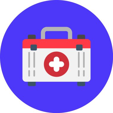 İlk yardım çantası simgesi, modern vektör illüstrasyonu