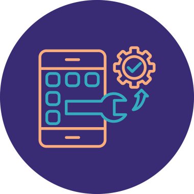 Dişli vektör çizim tasarımlı akıllı telefon