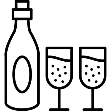 şampanya şişesi kutsal kişilerin resmi, vektör çizim