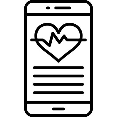 Kalp atış simgesine sahip akıllı telefon, özet biçimi