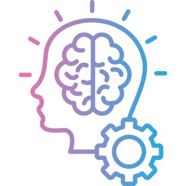 Beyin. Web simgesi basit illüstrasyon