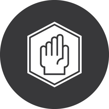 Dur işareti simgesinin vektör illüstrasyonu