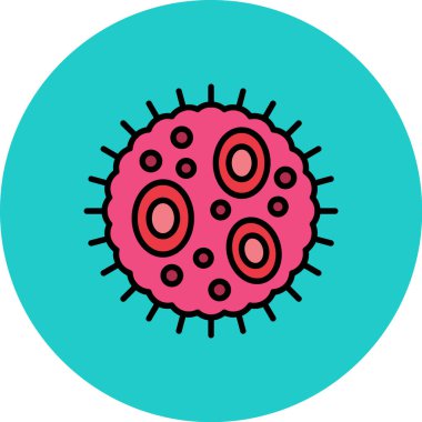 Corona virüsü, covid 19, koronavirüs ikonu, vektör illüstrasyonu