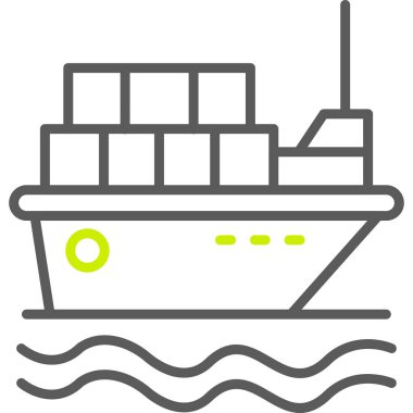 kargo gemisi simgesi ana hatlarıyla gönderiliyor