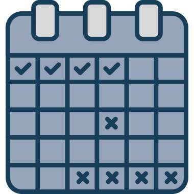 takvim tarihi simgesi doldurulmuş ana hatlar biçiminde