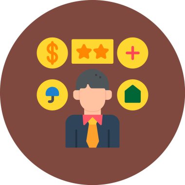 Rozet ve para için işletme yönetimi dairesi simgesi