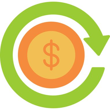 Dolar döviz düz vektör simgesi