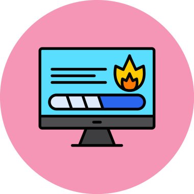 Bilgisayar. Web simgesi basit illüstrasyon