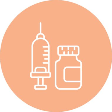 Şırınga, aşı simgesi, basit vektör çizimi