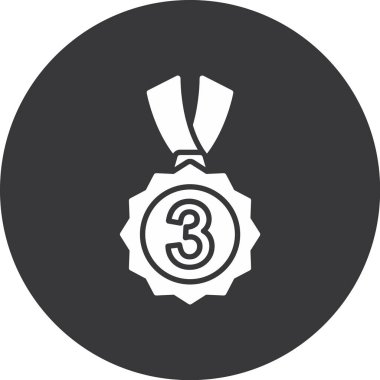 Madalya düz yuvarlak vektör simgesi