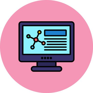 Bilgisayar. Web simgesi basit illüstrasyon