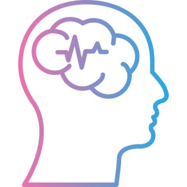 İnsan beyni ikonu. Beyaz arkaplanda izole edilmiş web tasarımı için insan başı vektör simgesi