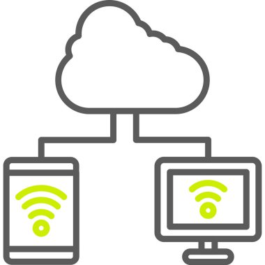 Kablosuz ağ. Web simgesi basit illüstrasyon