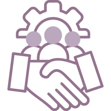 dişli simgesi ile el sıkışma vektör ilülasyonu