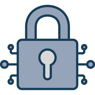 Kilit simgesini ana hatlar biçiminde kilitle