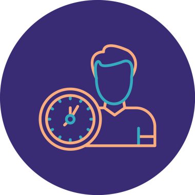 Saatli bir adamın vektör çizimi