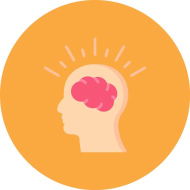 Beyin. Web simgesi basit bir illüstrasyon. beyin simgesi