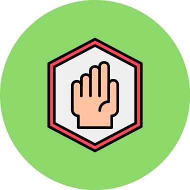 Bir el simgesinin vektör illüstrasyonu