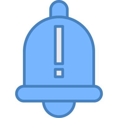 Alarm çan simgesi renk ana hatları vektörü