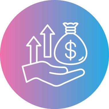 Dolar. Web simgesi vektör illüstrasyonu