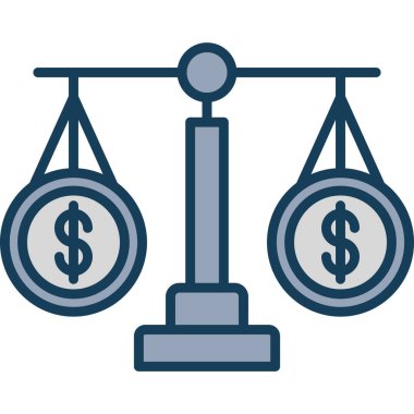 Dolar dengesi simgesi. vektör illüstrasyonu