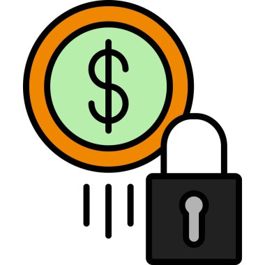 Kilit. Web simgesi basit illüstrasyon