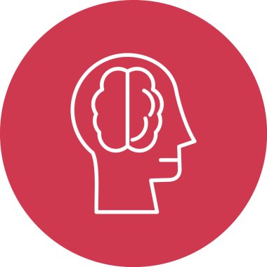 Beyin. Web simgesi basit illüstrasyon