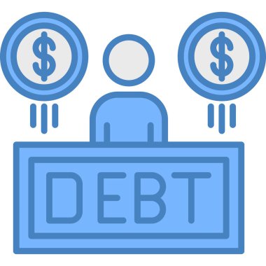 banka borcu düz simgesi